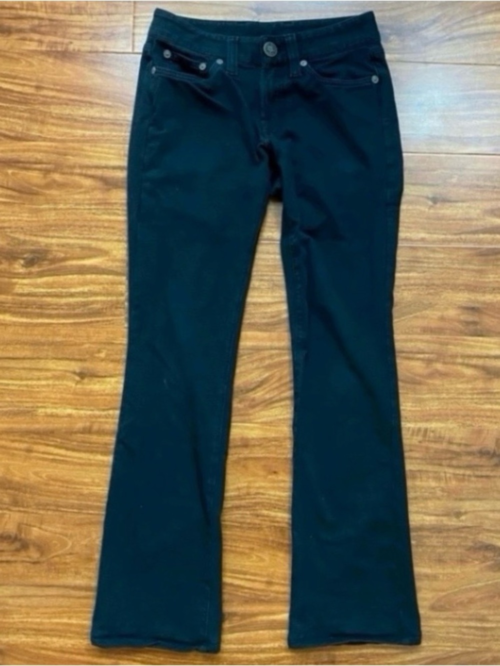 Vintage Y2K Lucky Brand Women Lowrise Black Ponte Stretch Bootcut Pants Size 26P